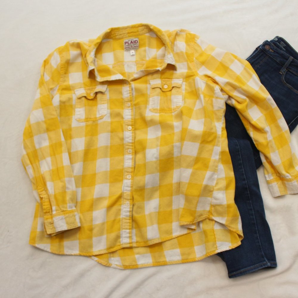 Old Navy Yellow buffalo plaid XXL